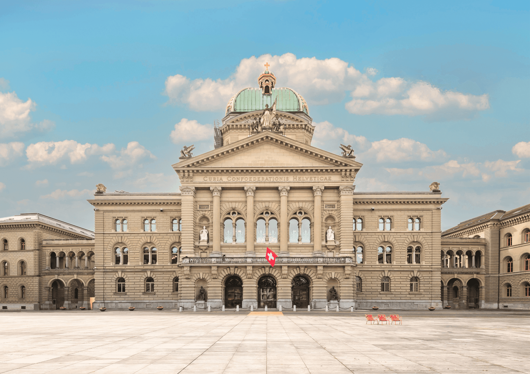 Aussenansicht des Bundeshauses in Bern, Schweiz